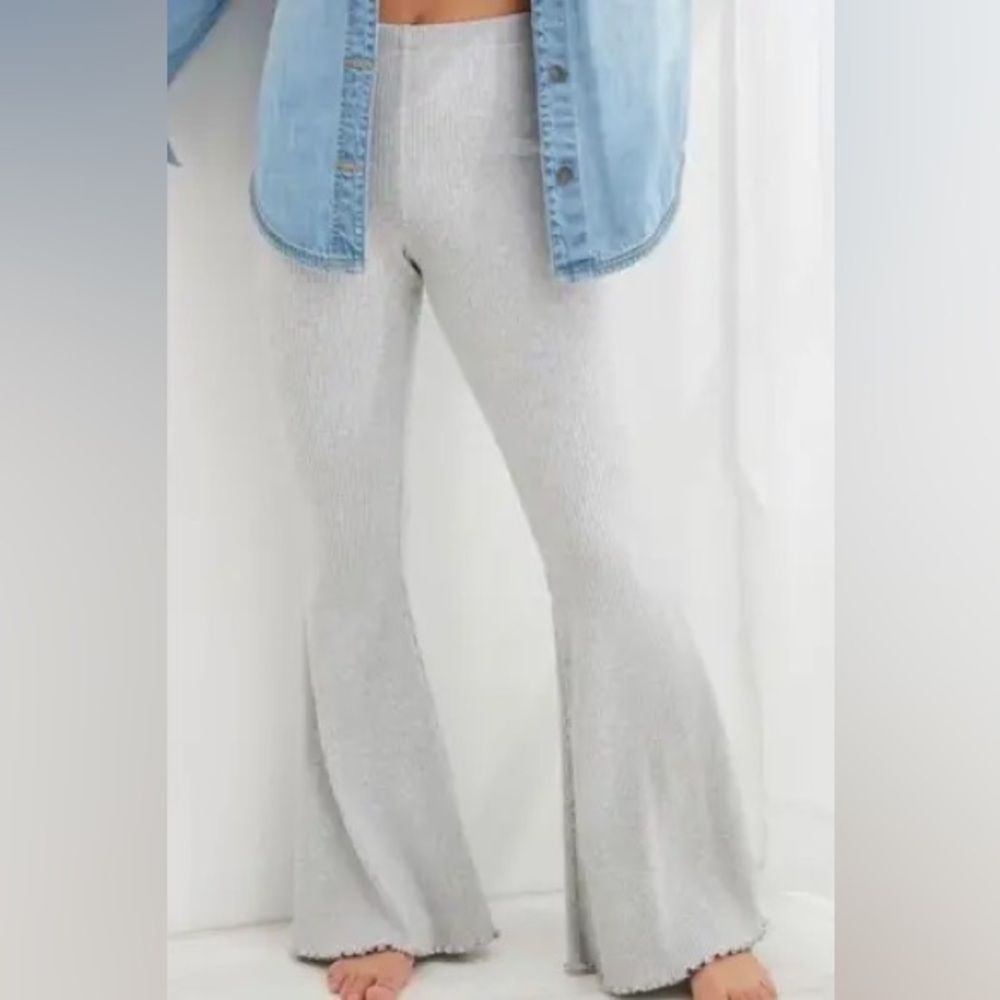 Aerie Gray Flare Pants
